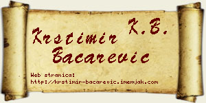 Krstimir Bačarević vizit kartica